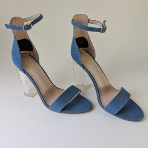 Charlotte Russe Blue Heels with Clear Block Heel